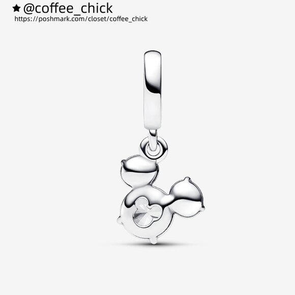 Pandora Disney Mickey Mouse Sparkling Head Silhouette Dangle Charm - Picture 2 of 5